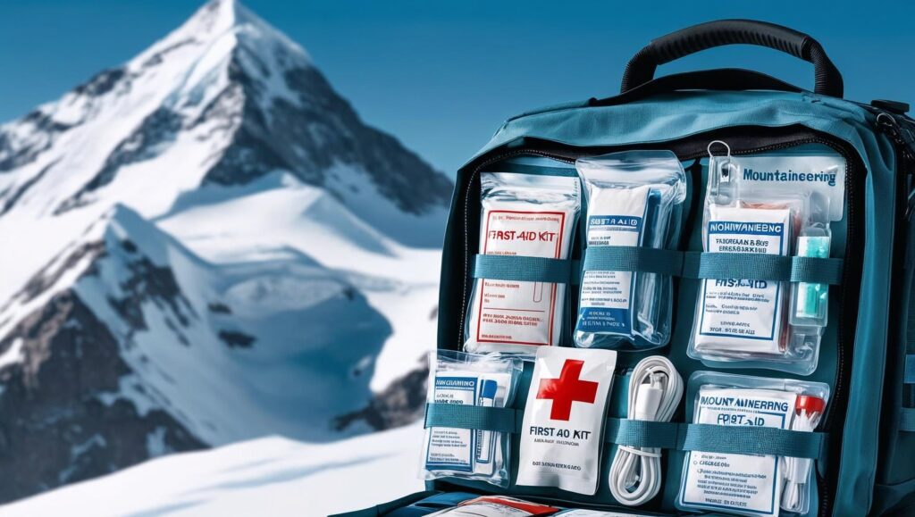 first aid kit in mountains