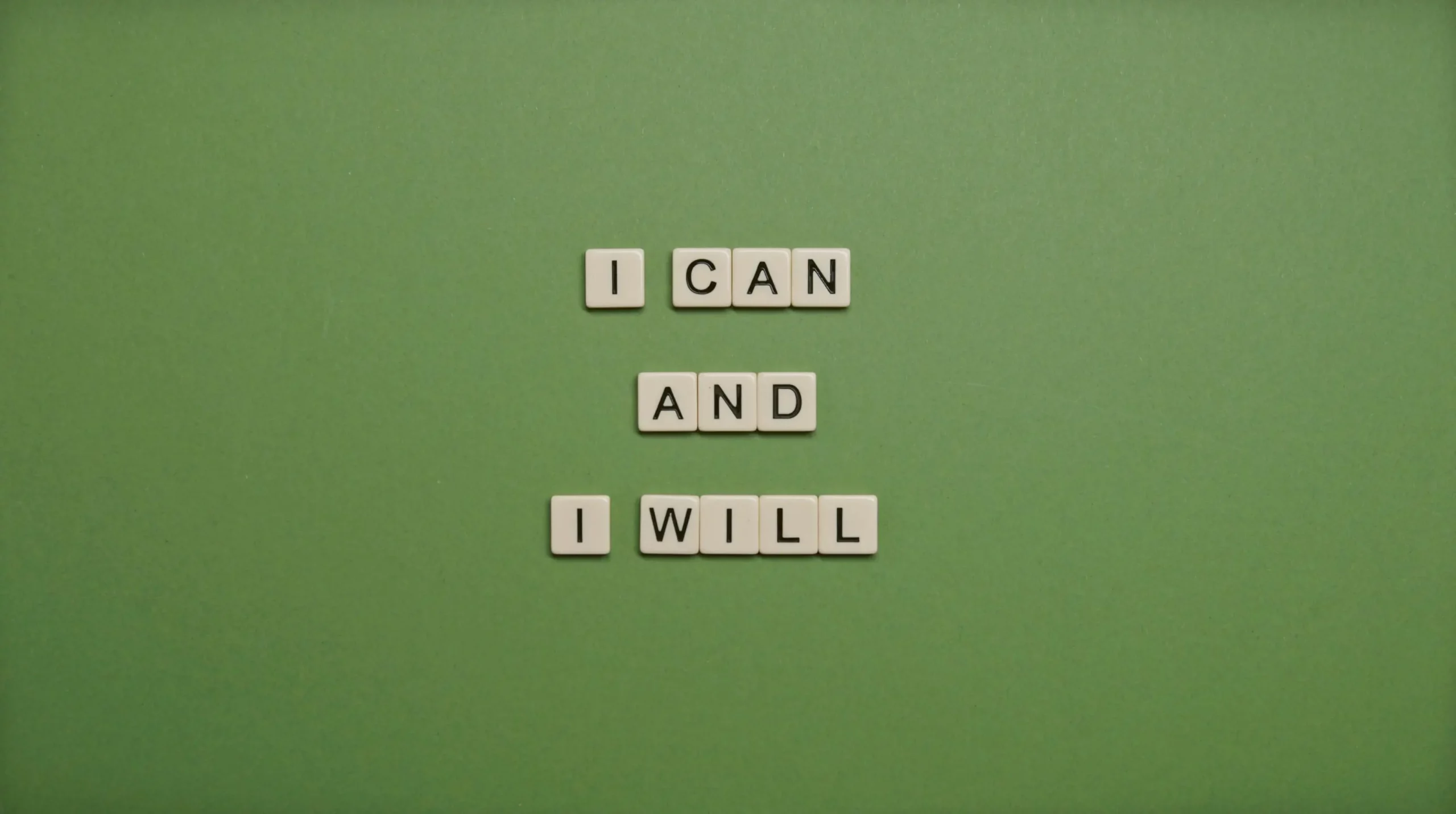 I Can and I Will Text On Green Background