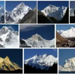 collage of many mountains pictures in grid